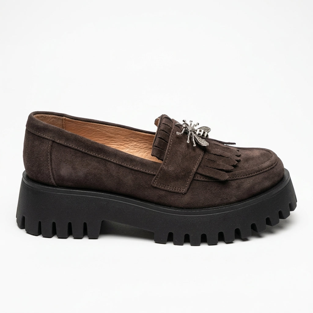Pantofi dama casual 522 dark chocolate