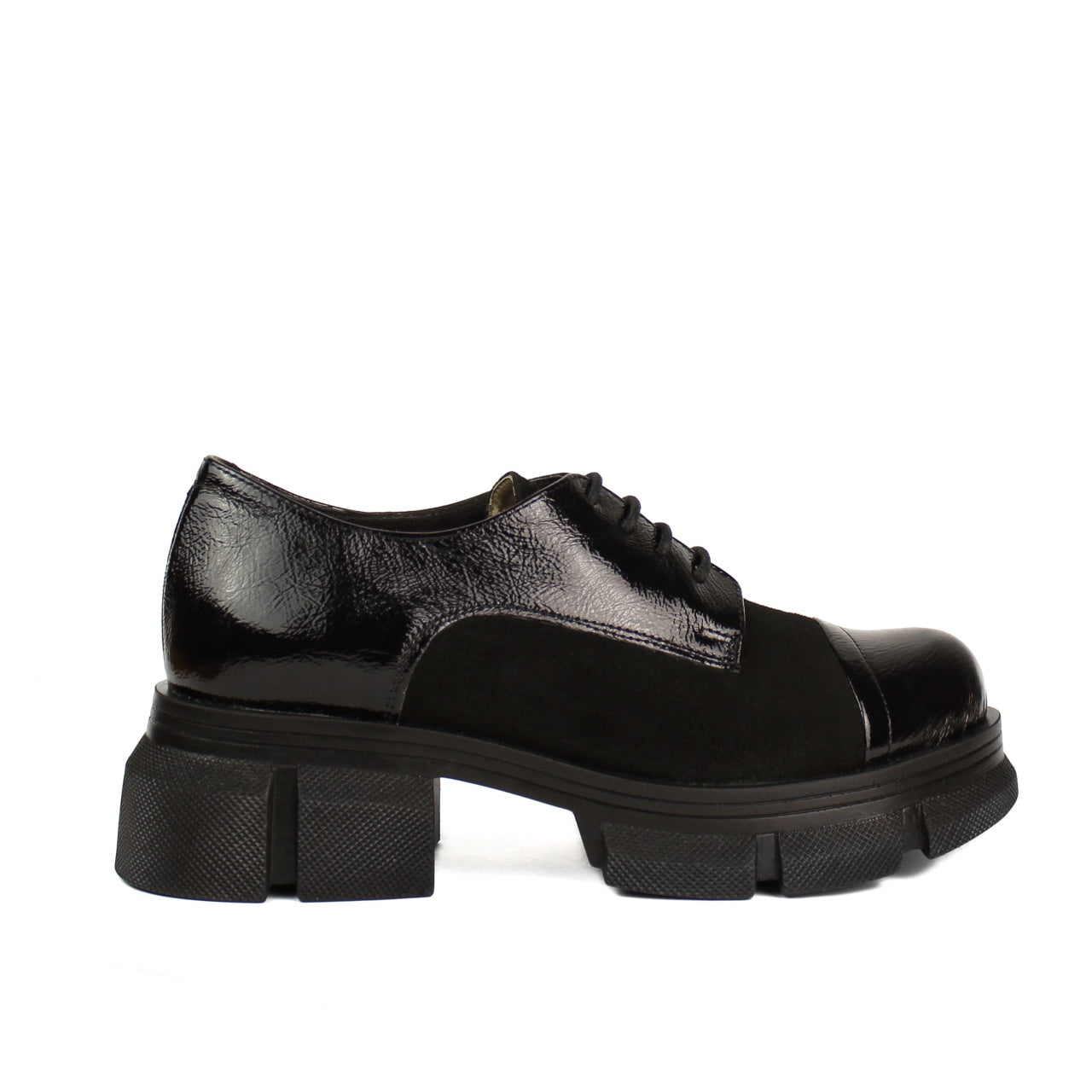Pantofi casual dama 482 negru velur lac