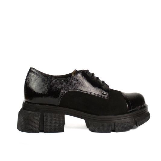Pantofi casual dama 482 negru velur lac