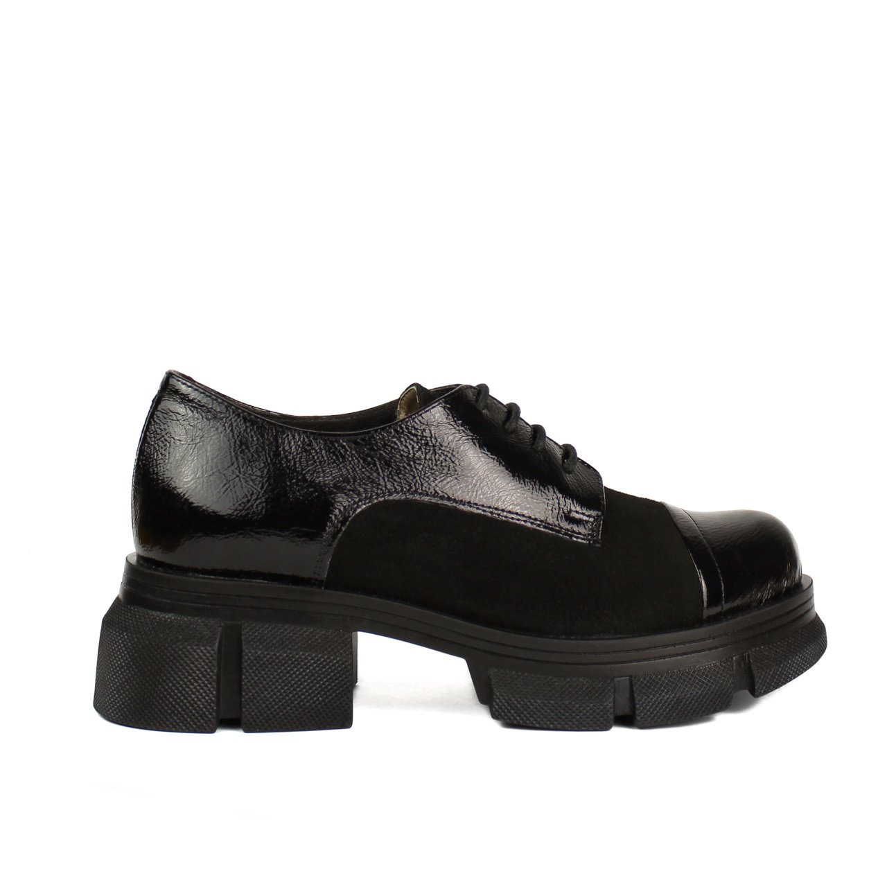 Pantofi casual dama 482 negru velur lac