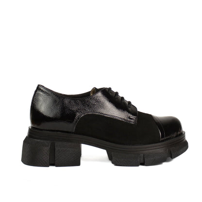 Pantofi casual dama 482 negru velur lac
