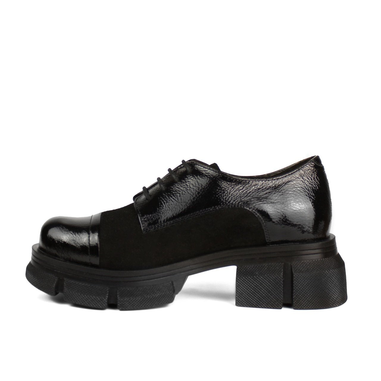 Pantofi casual dama 482 negru velur lac