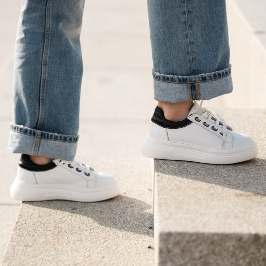 Pantofi casual dama 500 alb