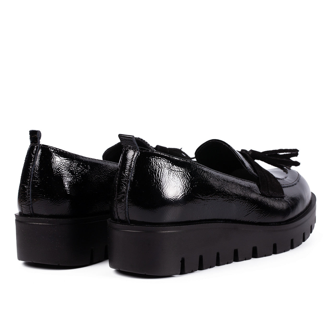 Pantofi casual dama 502 negru lac