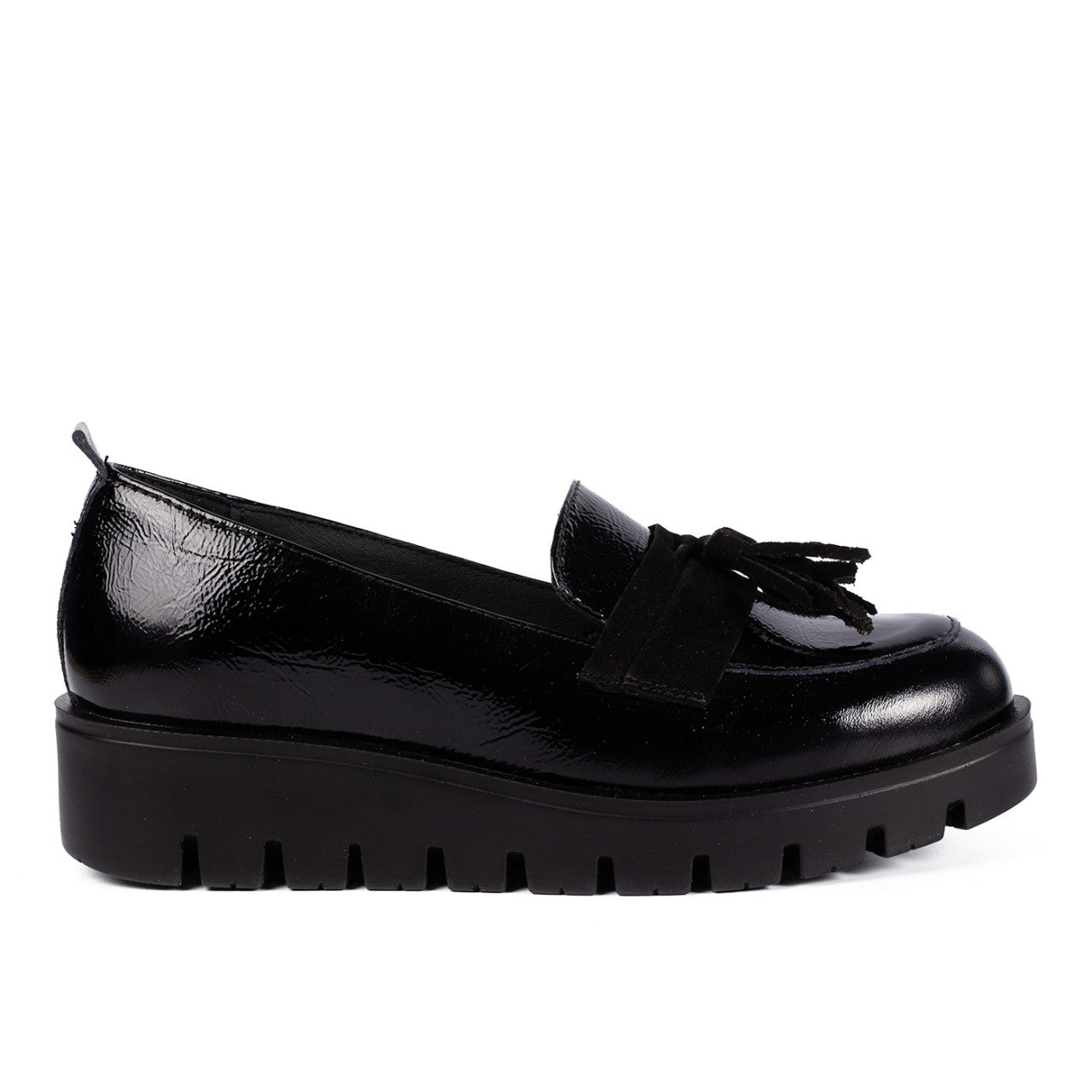 Pantofi casual dama 502 negru lac