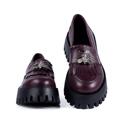 Pantofi casual dama 522 bordo