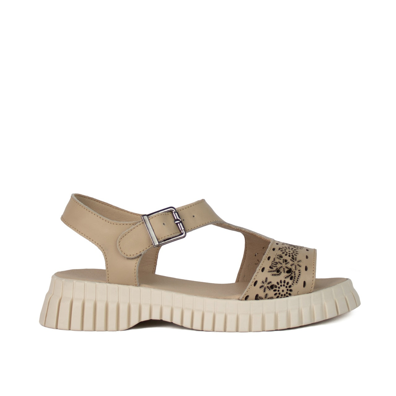 Sandale dama 011 bej laserat