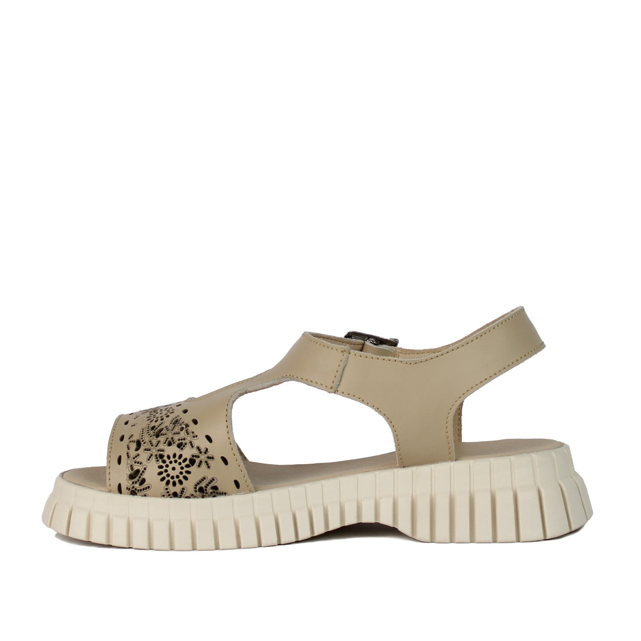 Sandale dama 011 bej laserat