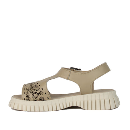 Sandale dama 011 bej laserat