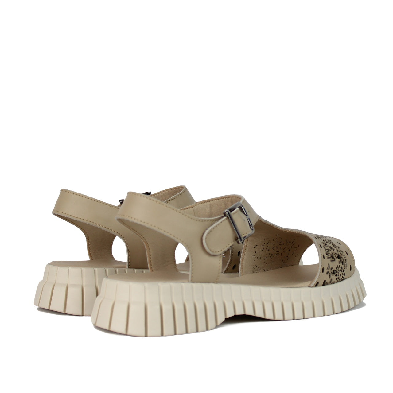 Sandale dama 011 bej laserat